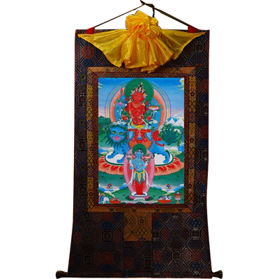 欧斯特矿物唐卡挂画手工装裱