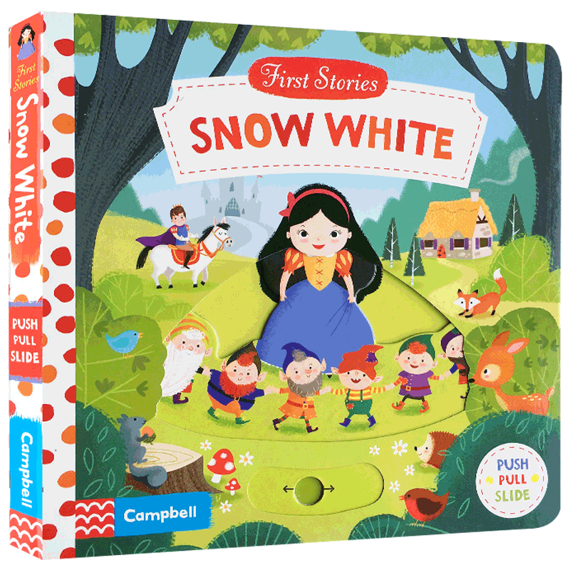 110元5本First Stories系列抽拉书童话故事英文原版绘本美女和野兽Snow White爱丽丝梦游仙境幼儿益智抽拉玩具机关操作纸板书