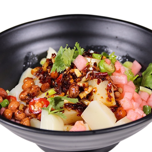 凉拌米豆腐贵州特产小吃个个米豆腐江口特色手工小吃灰碱粑米虾类