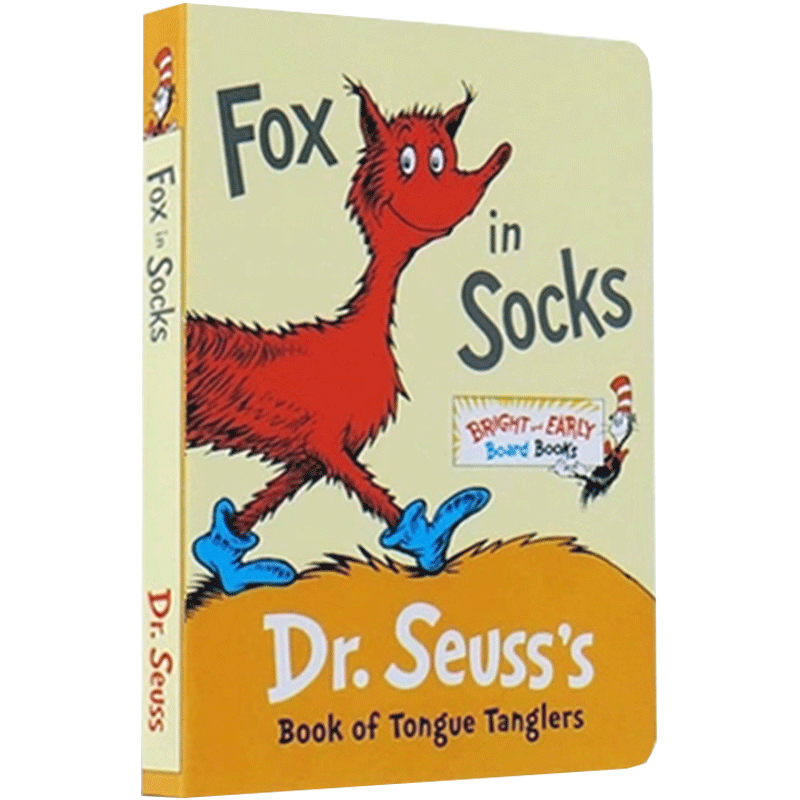 【送音频】英文原版低幼适龄版 Fox in Socks 穿袜子的狐狸纸板书廖彩杏推荐书单苏斯博士Dr.Seuss儿童启蒙绘本锻炼说话的能力