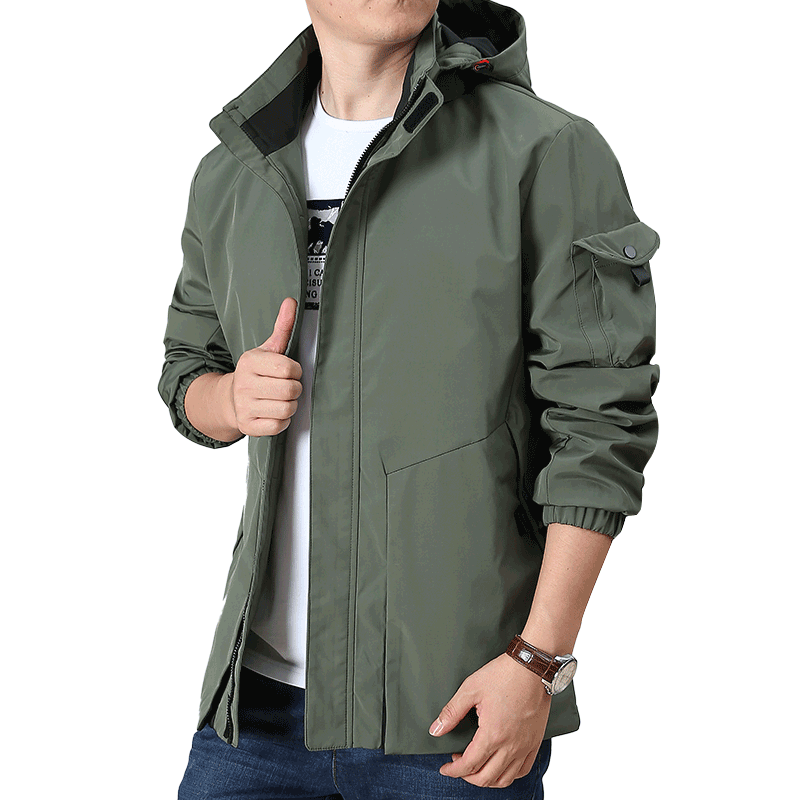 新款夹克男春秋季宽松冲锋衣大码