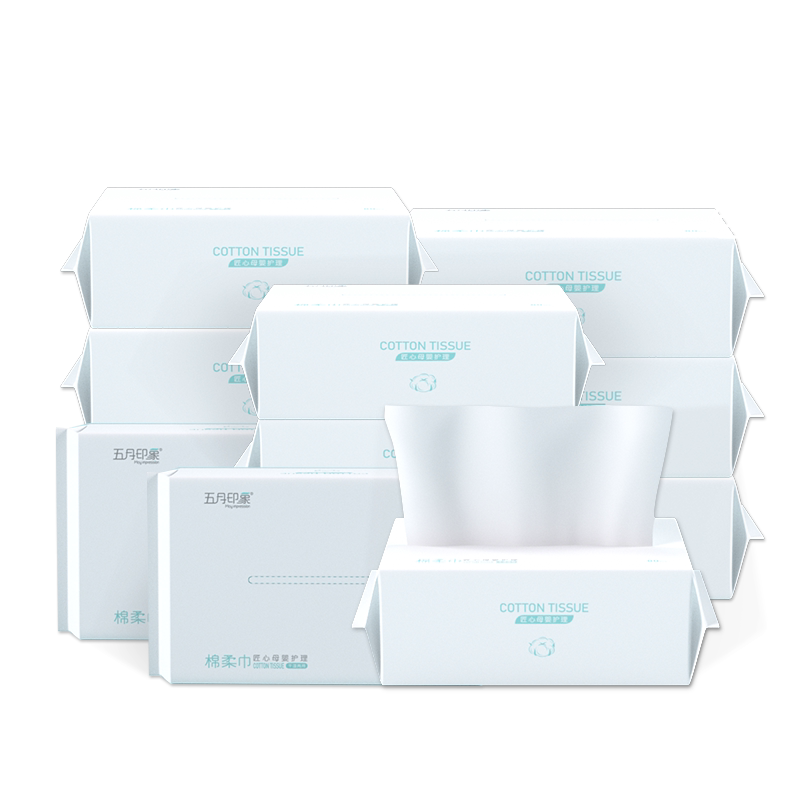五月印象新生婴幼儿纯棉棉柔巾一次性洗脸纸巾宝宝加厚擦脸专用