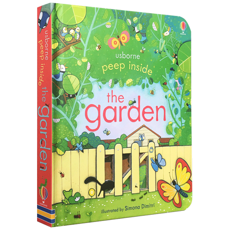 送音频英文原版 Peep Inside the Garden 偷偷看里面系列:花园 翻翻书 Usborne 尤斯伯恩低幼儿童启蒙认知纸板机关洞洞书 英语入门