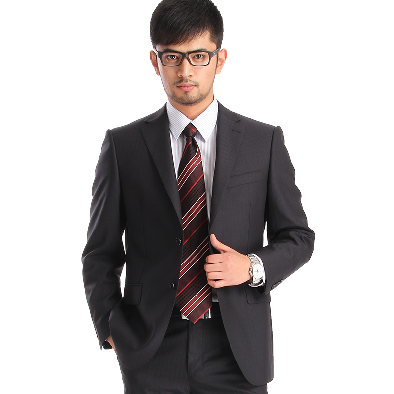 红都男式结婚修身羊毛西服套装