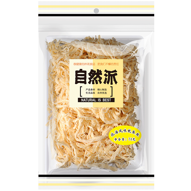 自然派鱿鱼丝70gx2袋装海鲜零食