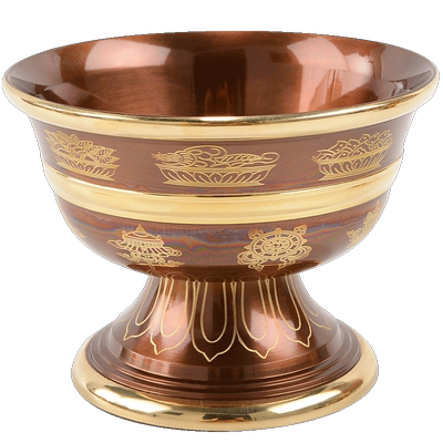 欧斯特印度紫铜镀金大号水碗杯
