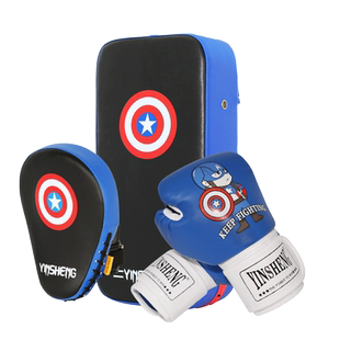 儿童拳套套装男孩亲子组合小孩女少年散打拳击手套脚靶挡板踢手靶