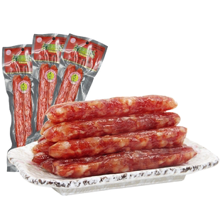 金泉腊味双根腊肠广式广东农家自制香肠烤肠8包真空包装5分瘦包邮