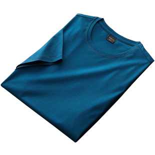 80支双丝光棉T恤男短袖圆领冰丝纯棉半袖体恤打底衫宽松夏季男装