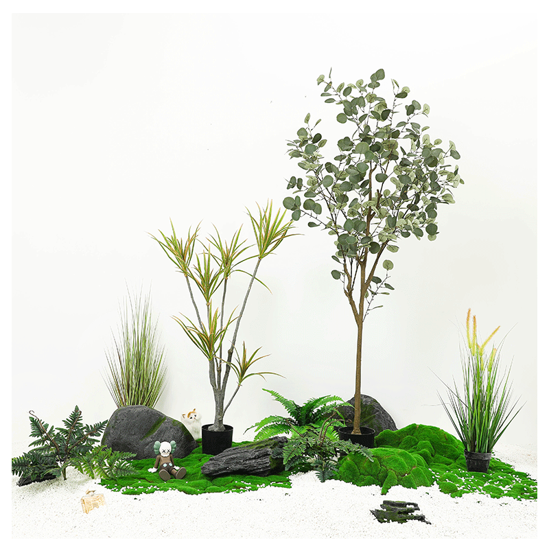 柱假竹子室内墙角落地仿真植物