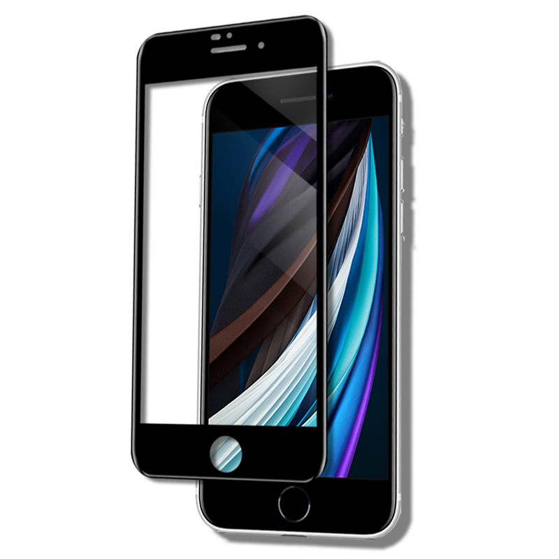 适用iPhone/苹果SE(第二代)钢化膜2020款se2手机高清磨砂防指纹丝印黑白全包无白边抗蓝光防爆玻璃保护贴