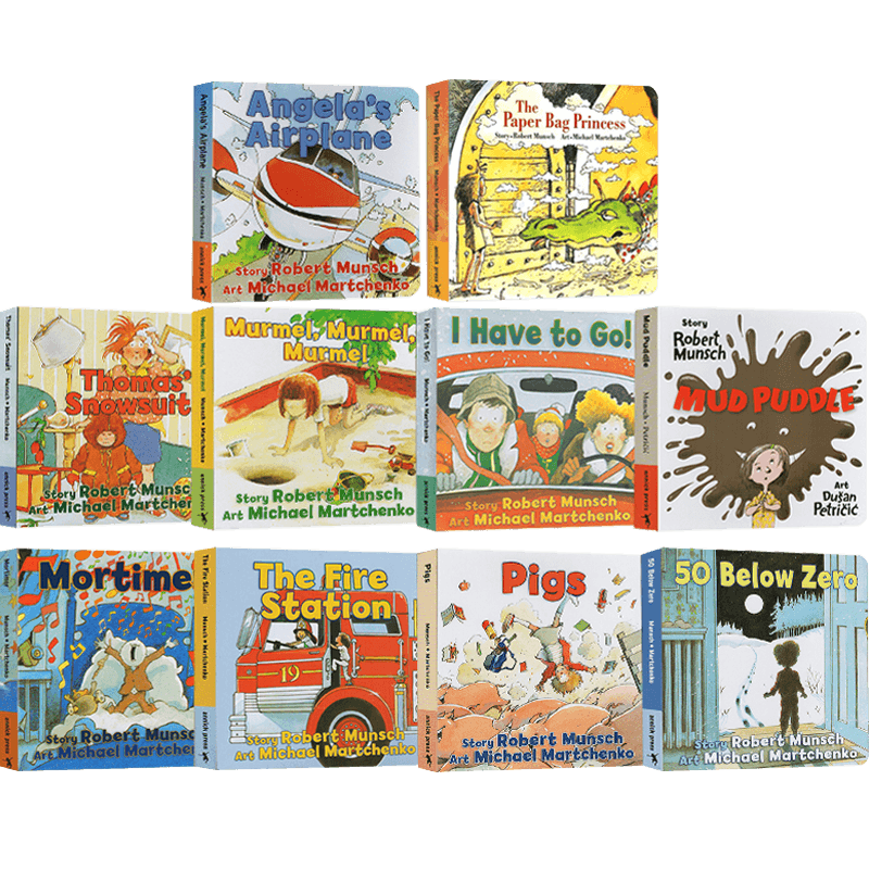 蒙施爷爷讲故事Robert Munsch 10册英文原版绘本 纸板书纸袋公主 情绪和两性教育英文版