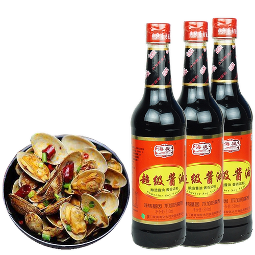 海堤超级酱油510ML*3瓶古法酿造酱油生抽调味烧蘸两用不加防腐剂
