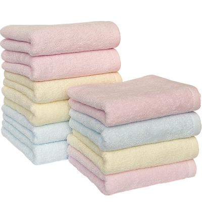 毛巾纯棉10条装SUSU舒舒素色