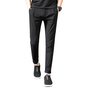裤子男秋冬修身弹力男士休闲裤冬季加绒加厚男裤冬天绒裤保暖外穿