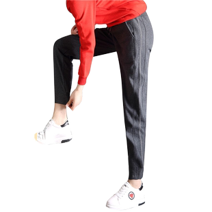 加厚运动裤女秋冬学生外穿宽松束脚加绒显瘦休闲卫裤百搭哈伦裤子