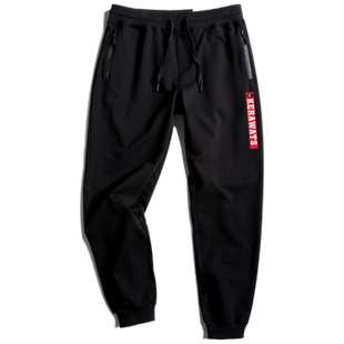 KERWATS大码男装字母潮牌印花小脚哈伦裤加肥加大休闲小脚运动裤