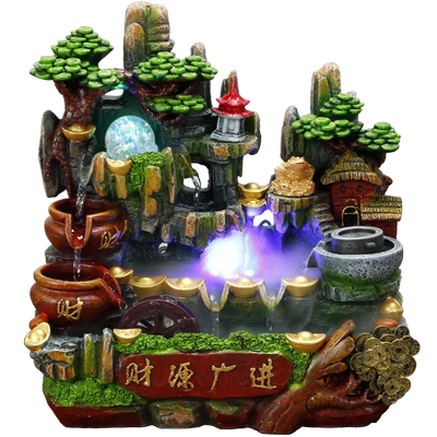 客厅生财开业礼物摆件假山流水