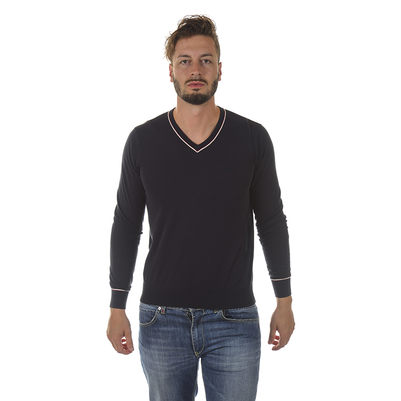 ARMANIJEANS蓝色v领针织衫特惠