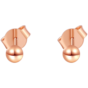 老庙黄金彩金耳饰玫瑰金圆珠车花耳饰18K金耳钉生日礼物礼物正品