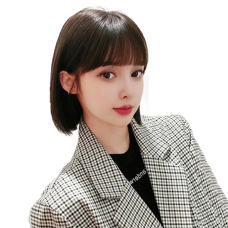 女真人漫画刘海波波头自然风假发