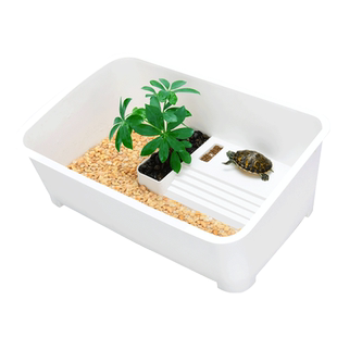 yee乌龟缸带晒台饲养缸塑料龟盆造景别墅乌龟缸儿童客厅家用小型