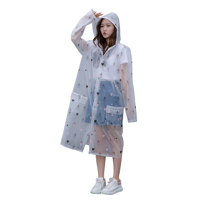 透明时尚可爱潮牌男女款网红成人防暴雨外套长款衣服式全身雨衣