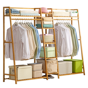 简易衣柜子家用卧室出租房用儿童收纳衣橱置物架实木组装结实耐用
