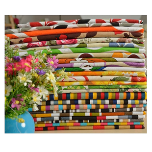 帆布布料沙发面料加厚纯棉桌布碎花布条纹窗帘抱枕老粗布布头清仓