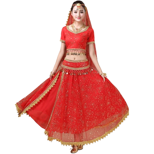 飞魅 2024新款印度舞服装成人演出服女 新疆舞蹈表印度沙丽服装女