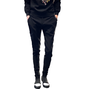 男裤子哈伦裤2021秋冬季新款韩版潮流休闲长裤小脚修身加绒发型师