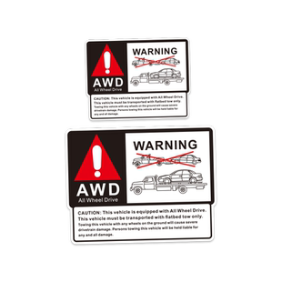 4WD全时四驱请勿拖车反光贴纸安全警示个性车贴越野车装饰贴纸