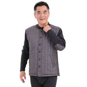 雅鹿中老年人保暖内衣套装男女士开衫加绒加厚大码秋衣秋裤冬老人