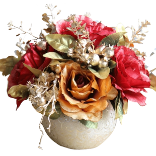 仿真花欧式玫瑰花束假花家居客厅装饰品插花卉塑料人造花干花单支