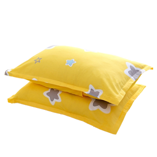 海贝全棉斜纹宽边信封式枕套单大人枕头皮74x48cm一对装两只纯棉