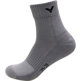 正品VICTOR威克多胜利羽毛球袜3双装男女毛巾底中筒运动袜子SK149