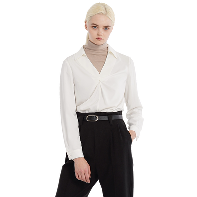 v领宽松打底女士衬衫新品