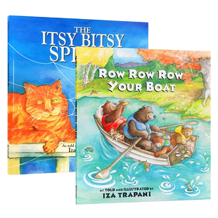 Row Row Row Your Boat 英文原版 划船歌 美国进口 The Itsy Bitsy Spider可爱的小蜘蛛Iza Trapani儿童谣绘本英文版