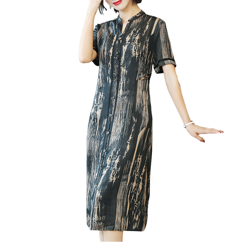 桑蚕丝真丝杭州大牌新女连衣裙