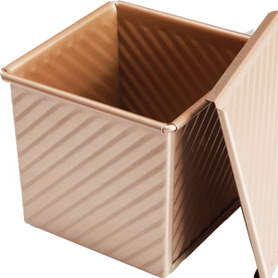 学厨低糖节能250g不粘带滑盖波纹平纹吐司盒面包模具水立方土司模