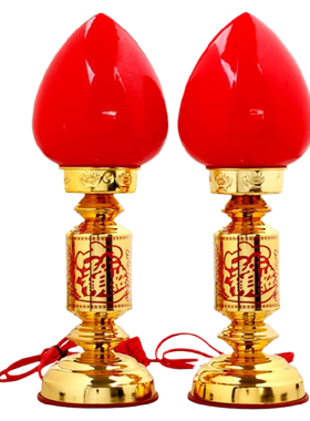 聚缘阁财神插电烛台长明灯