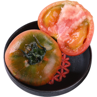 丹东铁皮柿子草莓西红柿东北绿腚番茄碱地油柿子新鲜水果5斤包邮