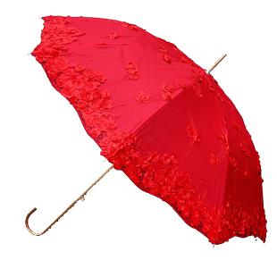 婚庆用品结婚雨伞新娘伞婚礼用红色伞喜伞出嫁蕾丝长柄婚伞新娘伞