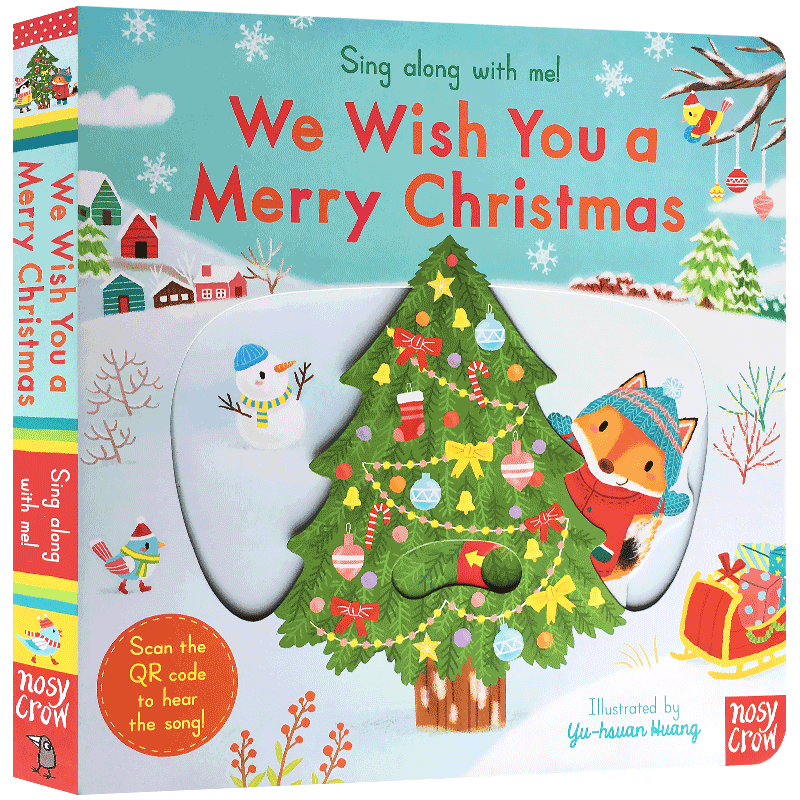 英文原版绘本sing along with me We Wish You a Merry Christmas欧美经典童谣纸板书0-5岁撕不烂的书圣诞节快乐