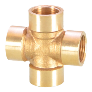 黄铜2分3分内丝四通1/4 3/8十字通内螺纹DN8DN10机械气动接头配件