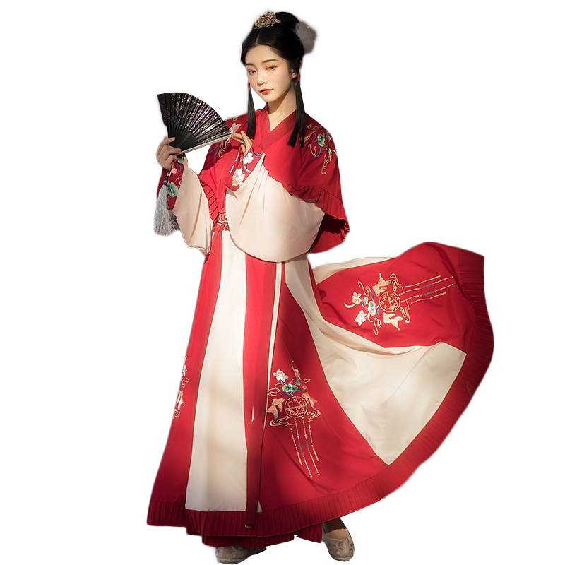 云芳晴浮蕖清原创汉服女晋制魏晋风交领半臂齐腰襦裙十二破裙春夏