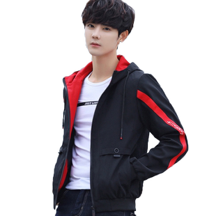 外套男士夏季新款韩版潮流宽松帅气休闲连帽外套学生春秋夹克上衣