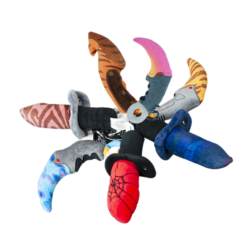 CSGO毛绒小刀爪子刀礼物挂件深红虎牙渐变之色淬火完美世界正版