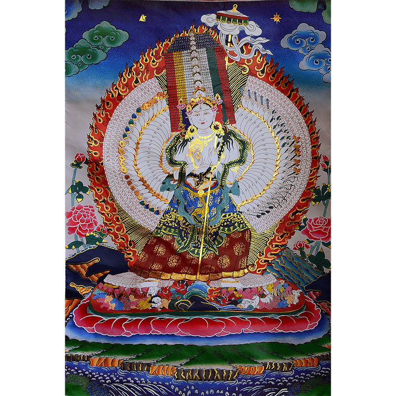 镀金画心客厅三色装裱卷轴挂画