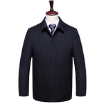 红都中老年男士羊毛呢大衣加厚夹棉短款男装外套父亲装呢子大衣